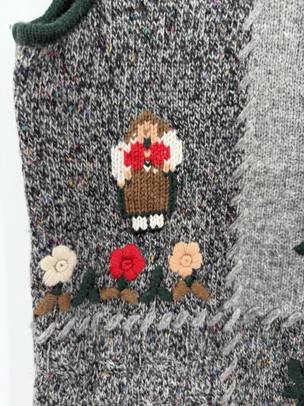 FLIRE SEVEN Women's Vintage Bavarian Folk Grandma Wool Blend Sweater Vest MD - Picture 2 of 5